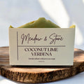 Handmade coconut lime verbena cold process soap bar